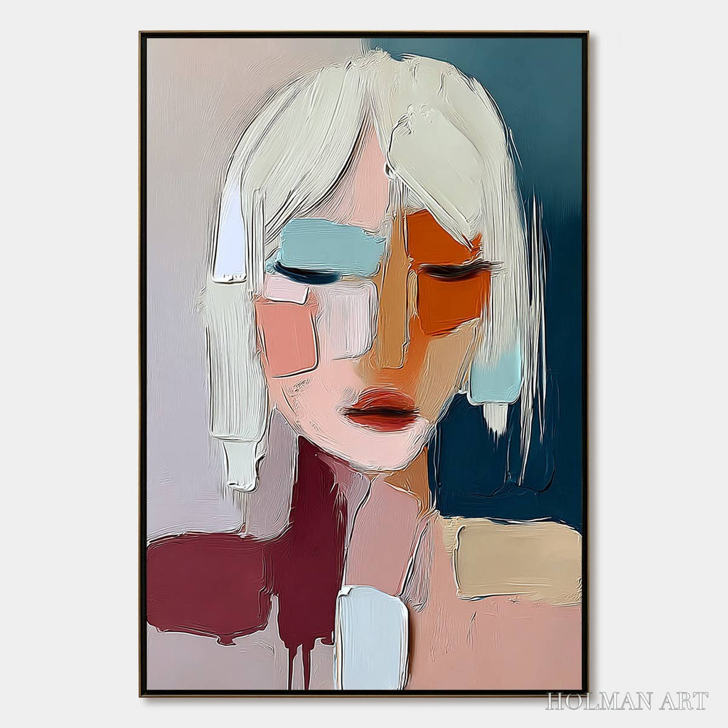 HOLMAN ART Urban Muse – Modern Abstract Figurative Portrait Painting - image 1