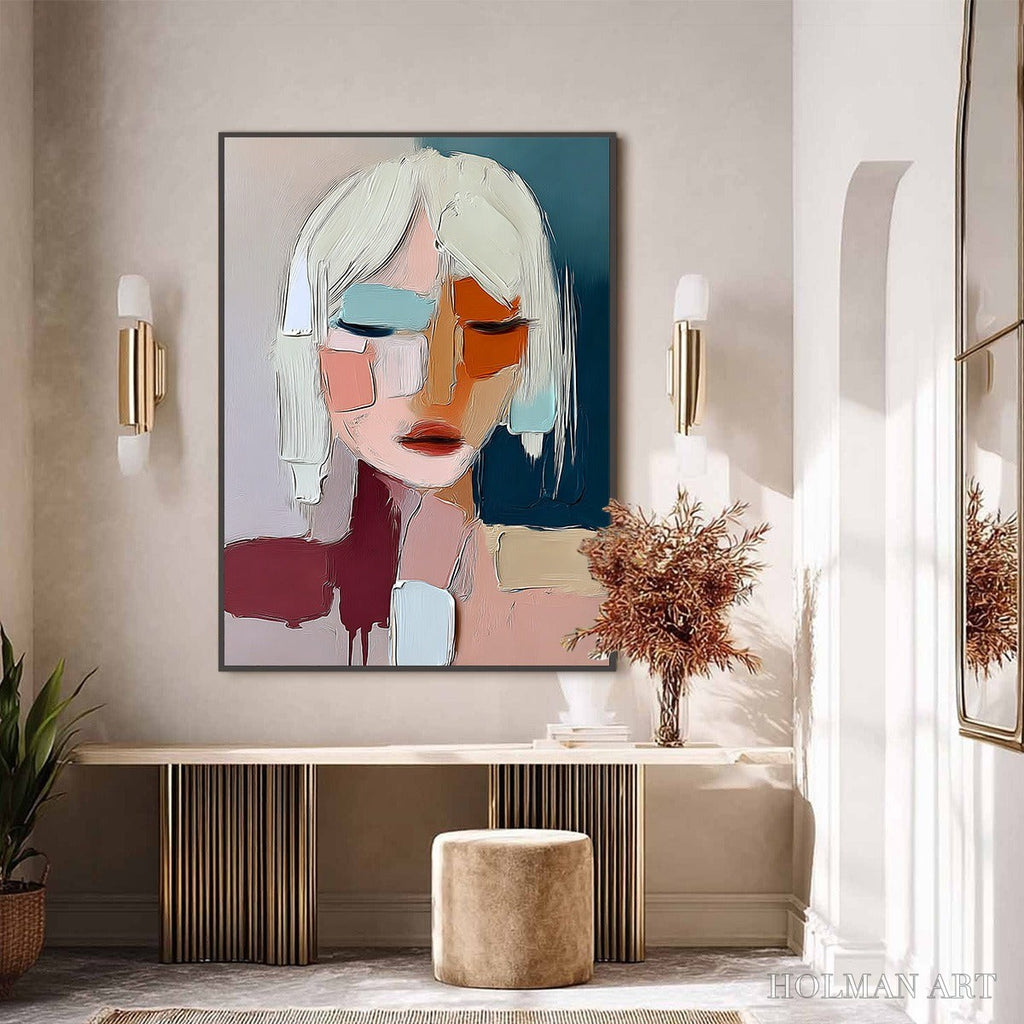 HOLMAN ART Urban Muse – Modern Abstract Figurative Portrait Painting - image 2