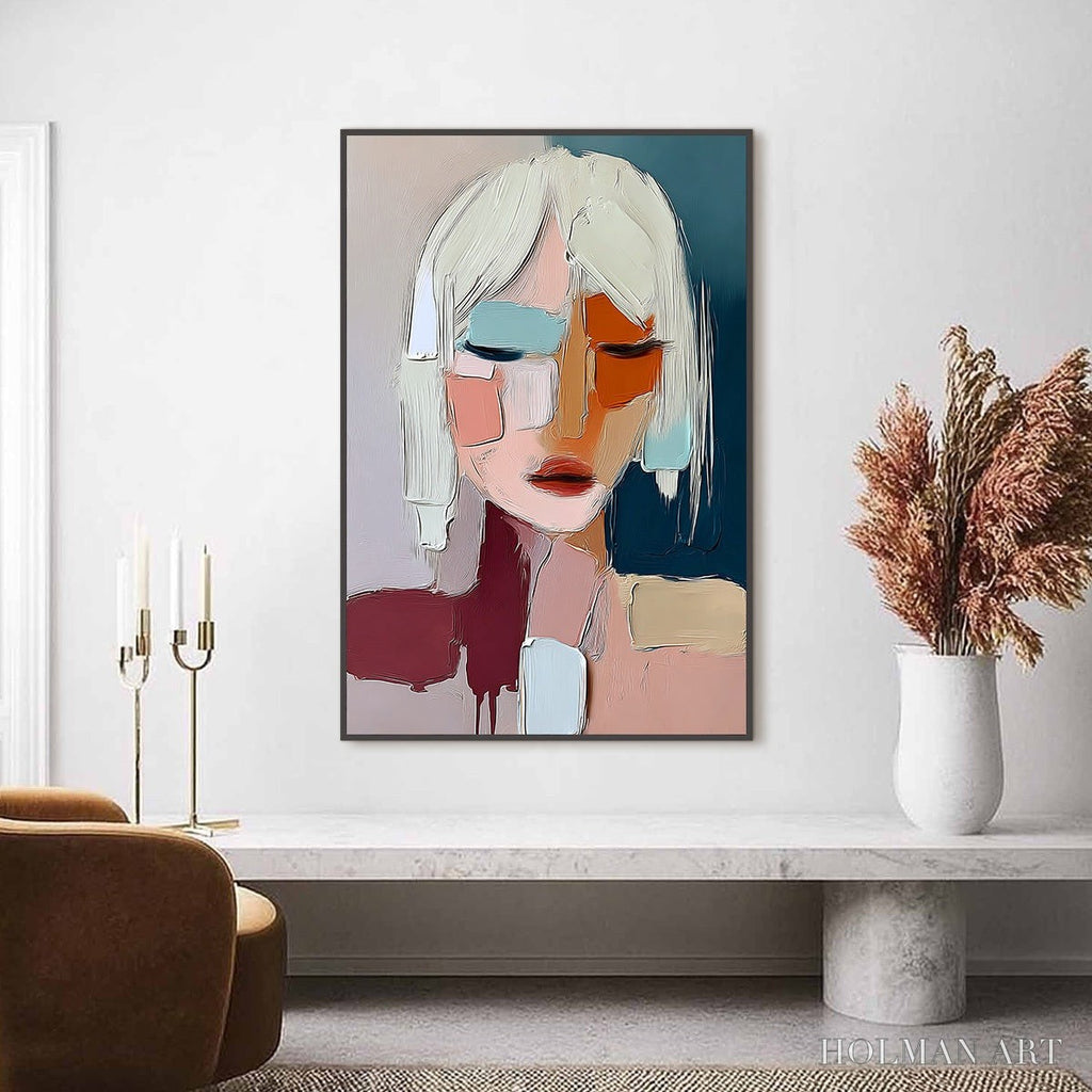 HOLMAN ART Urban Muse – Modern Abstract Figurative Portrait Painting - image 4