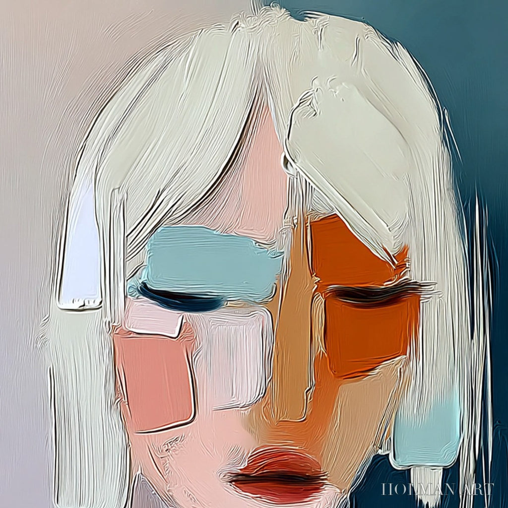 HOLMAN ART Urban Muse – Modern Abstract Figurative Portrait Painting - image 5