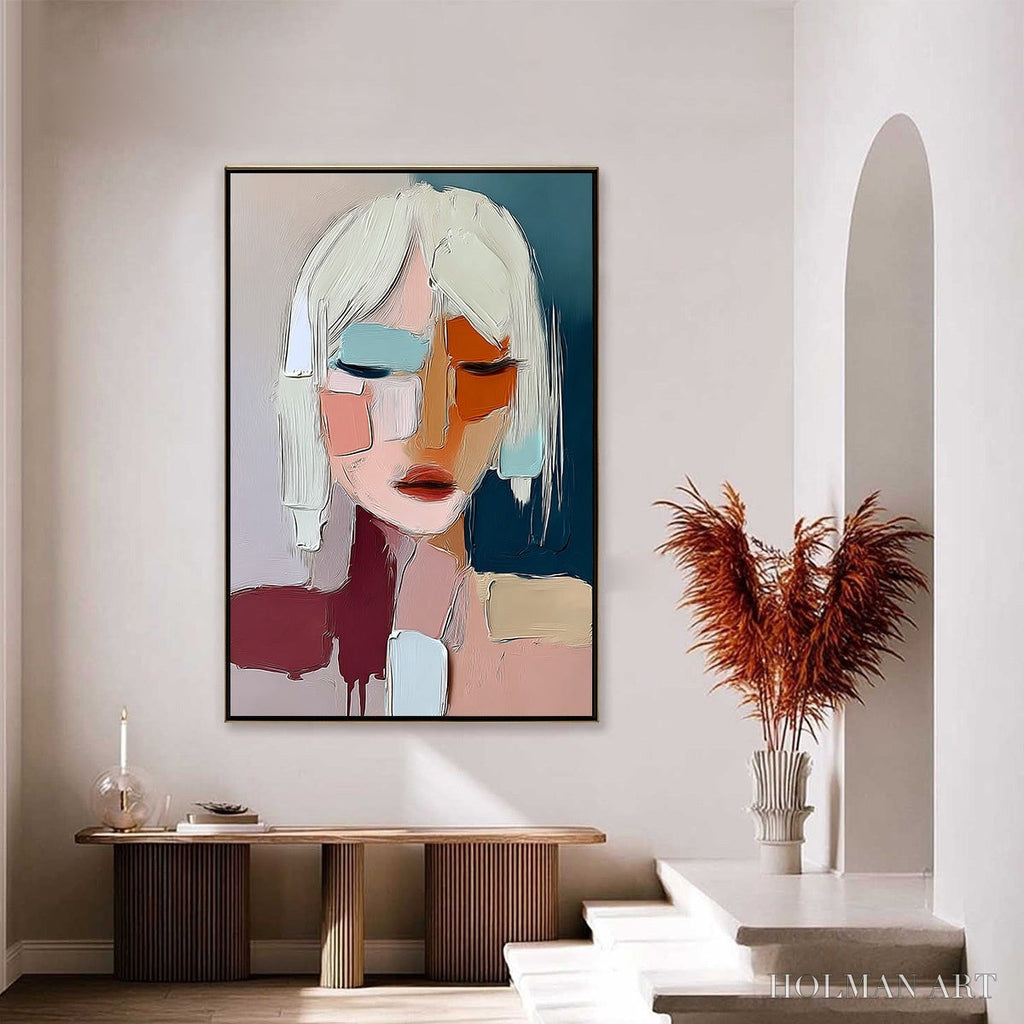 HOLMAN ART Urban Muse – Modern Abstract Figurative Portrait Painting - image 6