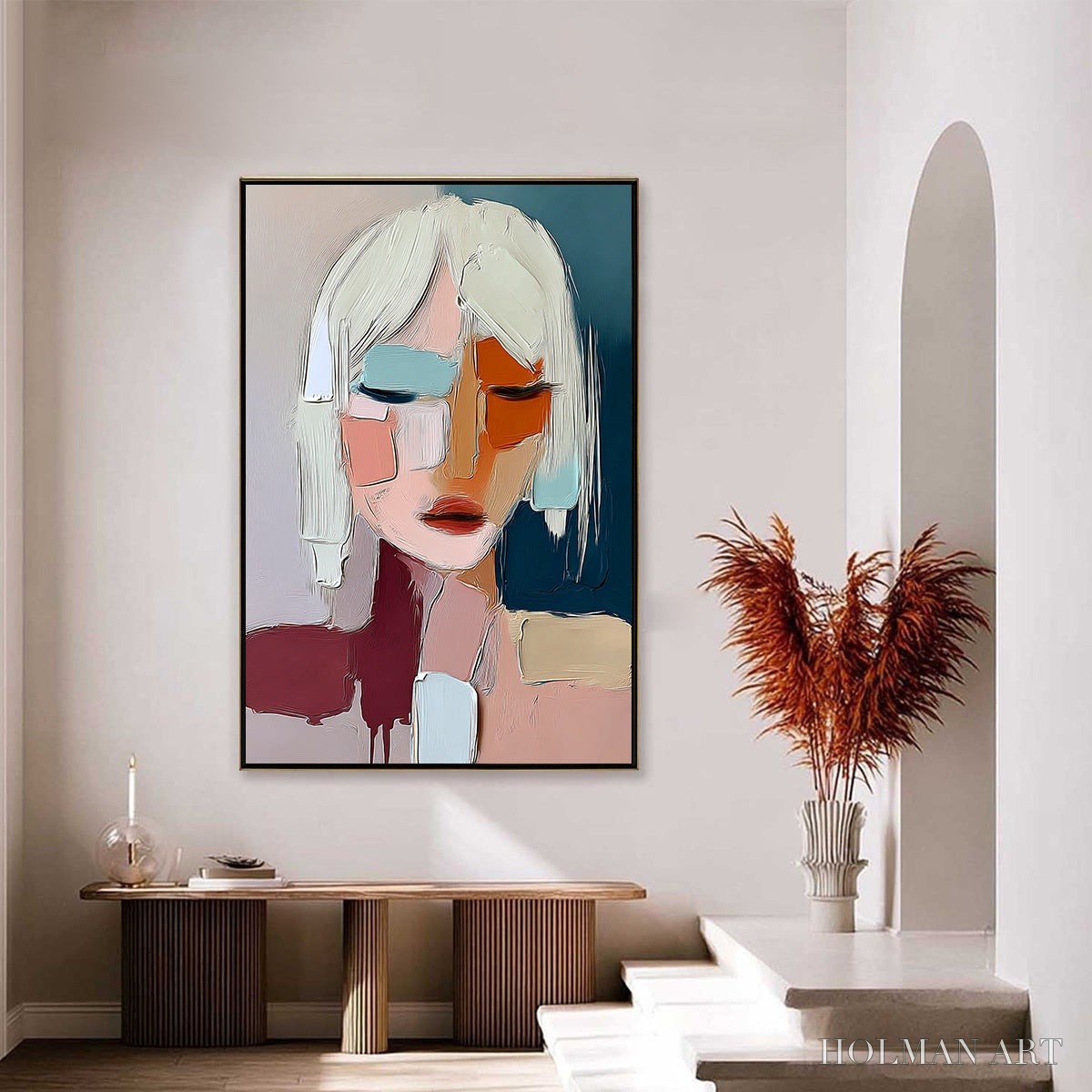 HOLMAN ART Urban Muse – Modern Abstract Figurative Portrait Painting - image 6