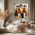 HOLMAN ART the Triad – Textured Geometric Figurative Portrait Painting - image 2