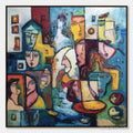 HOLMAN ART Urban Mosaic – Colorful Abstract Figurative Impasto Painting - image 1