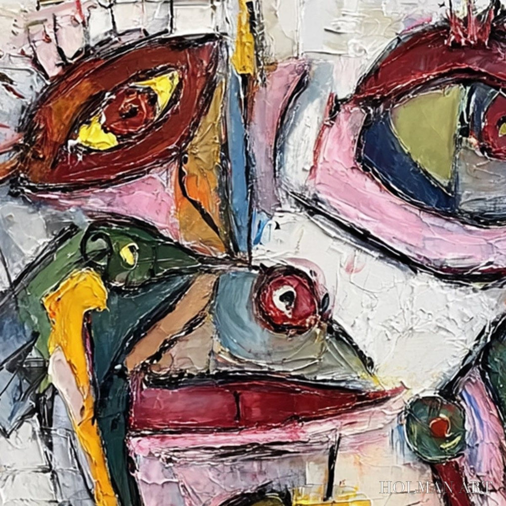 HOLMAN ART Fractured Gaze – Colorful Textured Abstract Figurative Impasto - image 3