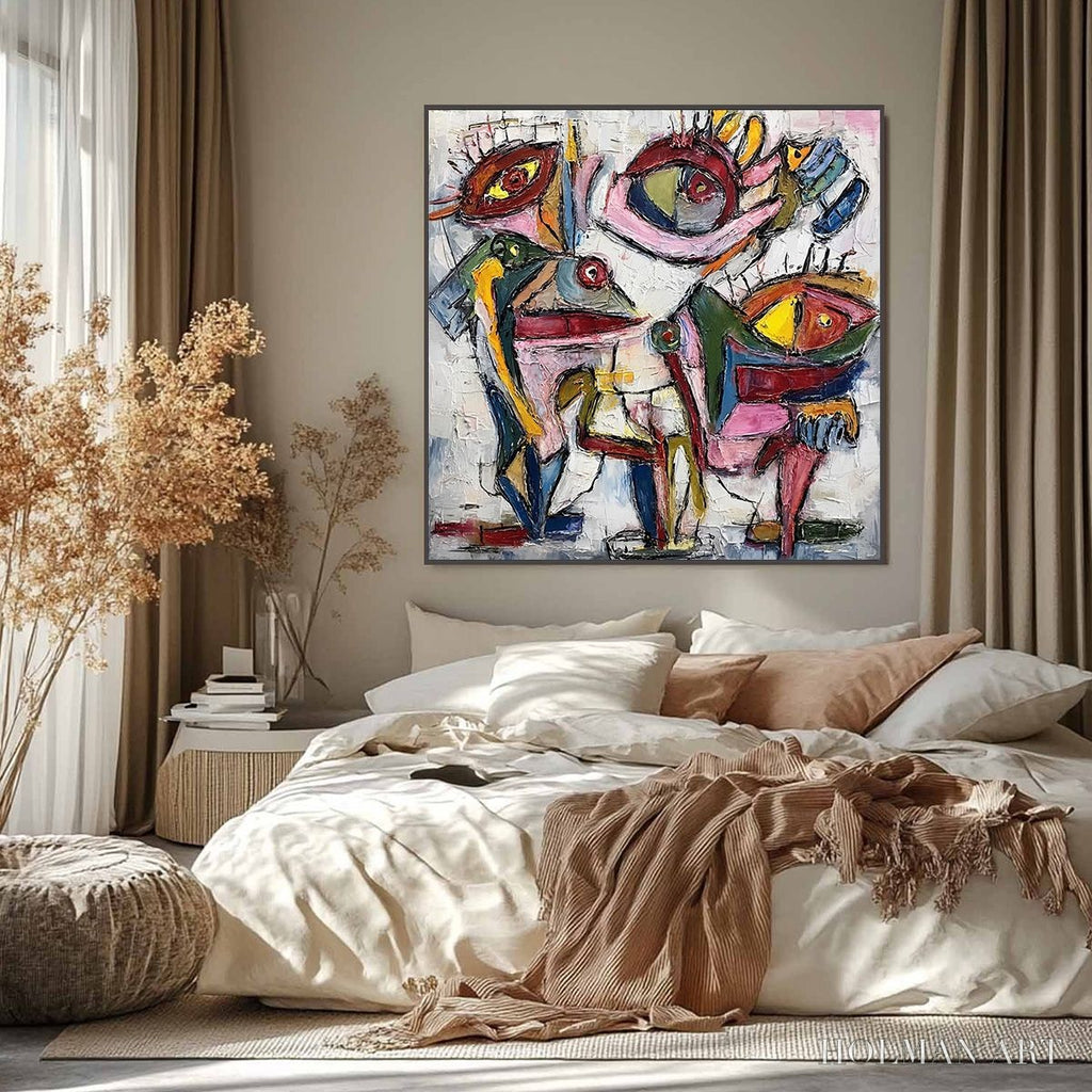 HOLMAN ART Fractured Gaze – Colorful Textured Abstract Figurative Impasto - image 6