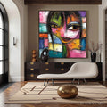 HOLMAN ART Kaleidoscope Soul – Colorful Abstract Impasto Portrait Oil Painting - image 2