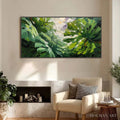 HOLMAN ART Emerald Gaze – Textured Palette Knife Painting of Sunlit Tropical Leaves - image 2