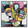 HOLMAN ART Dialogue in Color – Colorful Abstract Impasto Portrait Painting - image 1