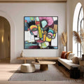 HOLMAN ART Dialogue in Color – Colorful Abstract Impasto Portrait Painting - image 2