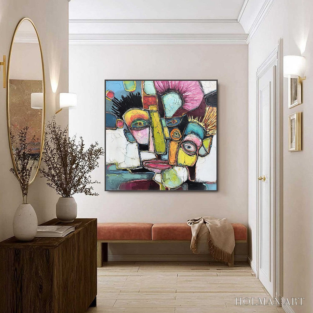 HOLMAN ART Dialogue in Color – Colorful Abstract Impasto Portrait Painting - image 6