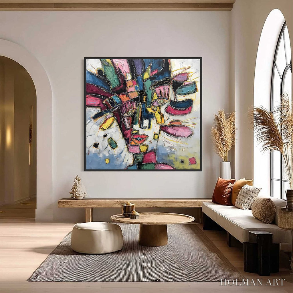 HOLMAN ART Kaleidoscope Soul – Large Colorful Abstract Portrait Impasto Painting - image 2