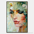 HOLMAN ART Verdant Reverie – Textured Palette Knife Portrait Oil Painting - image 1