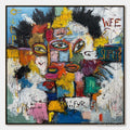 HOLMAN ART Static Mind – Large Colorful Abstract Portrait Oil Painting - image 1
