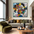 HOLMAN ART Static Mind – Large Colorful Abstract Portrait Oil Painting - image 2
