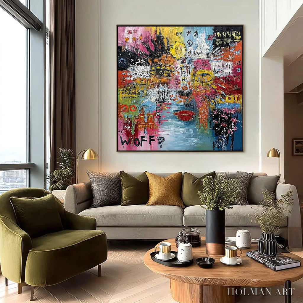 HOLMAN ART Static Mind – Colorful Abstract Impasto Portrait - image 2