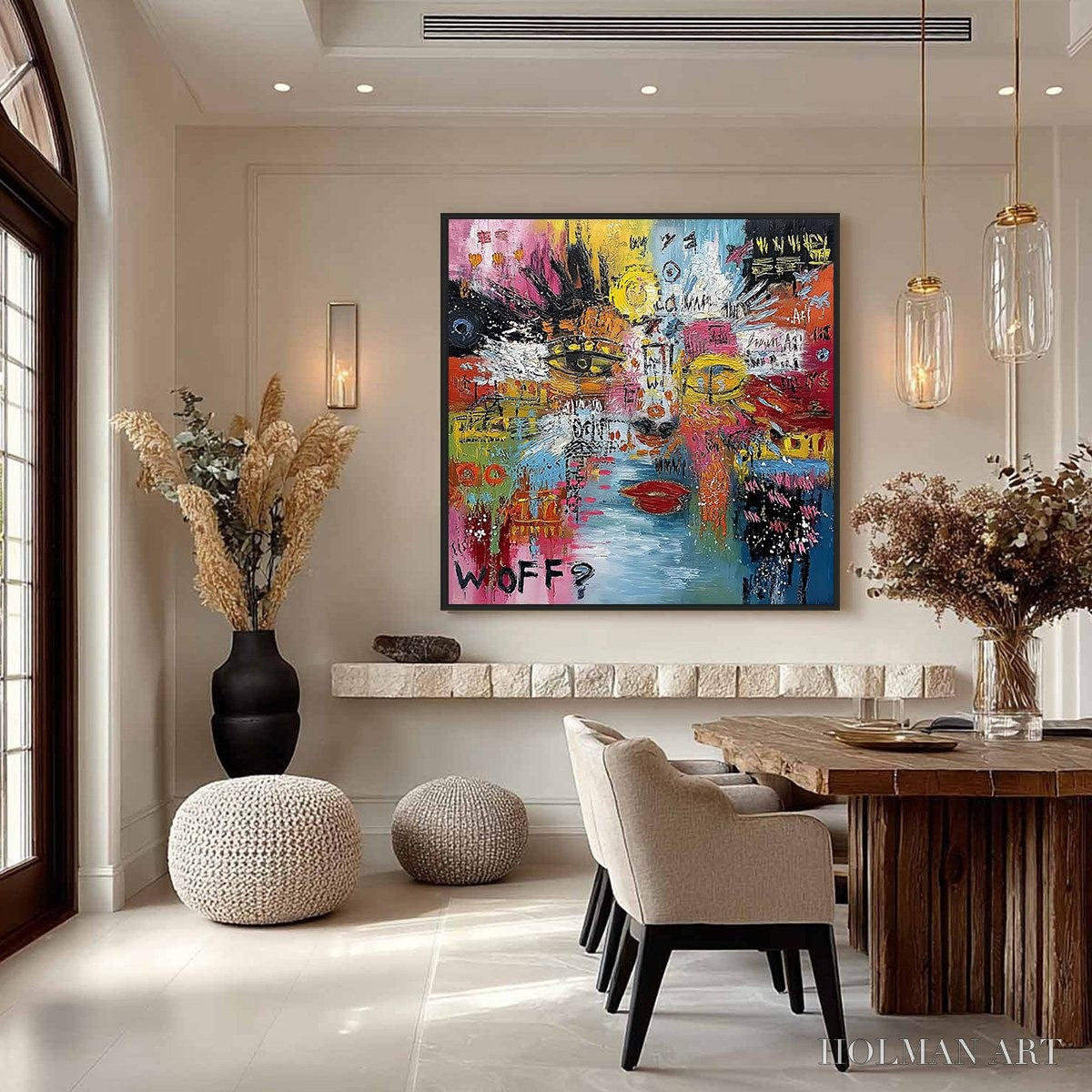 HOLMAN ART Static Mind – Colorful Abstract Impasto Portrait - image 4