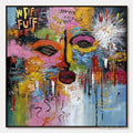 HOLMAN ART Static Reverie – Colorful Abstract Face Impasto Palette Knife Painting - image 1