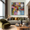 HOLMAN ART Static Reverie – Colorful Abstract Face Impasto Palette Knife Painting - image 2