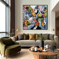 HOLMAN ART Carnival of Souls – Large Colorful Abstract Faces Oil Painting - image 2