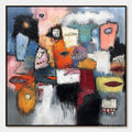 HOLMAN ART the Gathering – Large Colorful Square Abstract Impasto - image 1