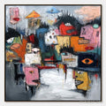 HOLMAN ART Concrete Carnival – Large Colorful Abstract Impasto Cityscape Painting - image 1