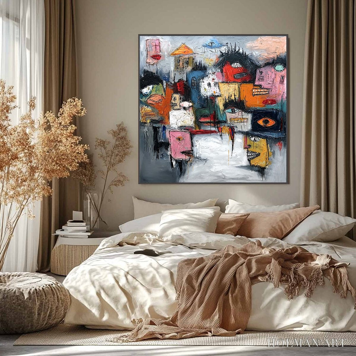 HOLMAN ART Concrete Carnival – Large Colorful Abstract Impasto Cityscape Painting - image 6
