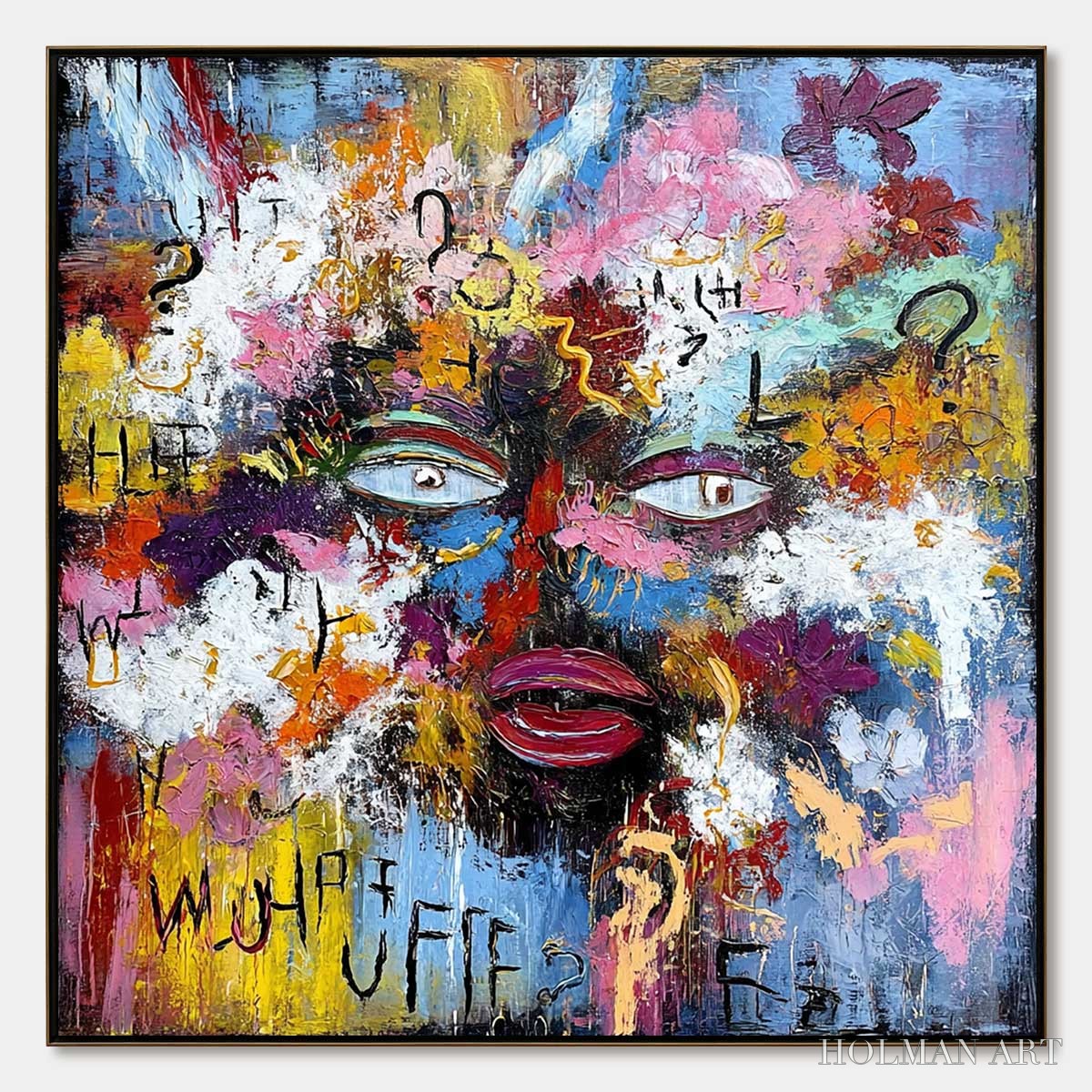 HOLMAN ART Inner Dialogue – Colorful Abstract Portrait Impasto - image 1
