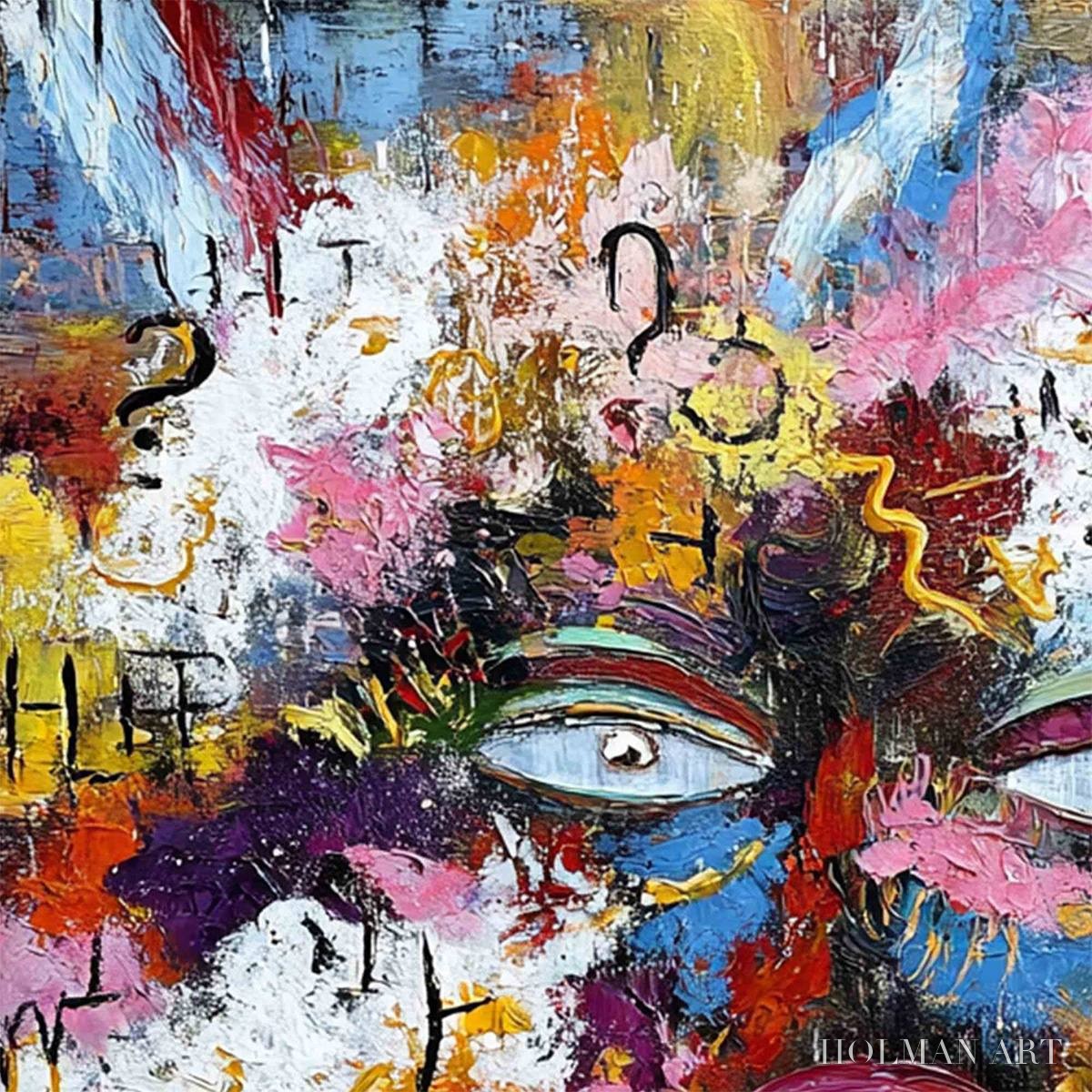 HOLMAN ART Inner Dialogue – Colorful Abstract Portrait Impasto - image 5