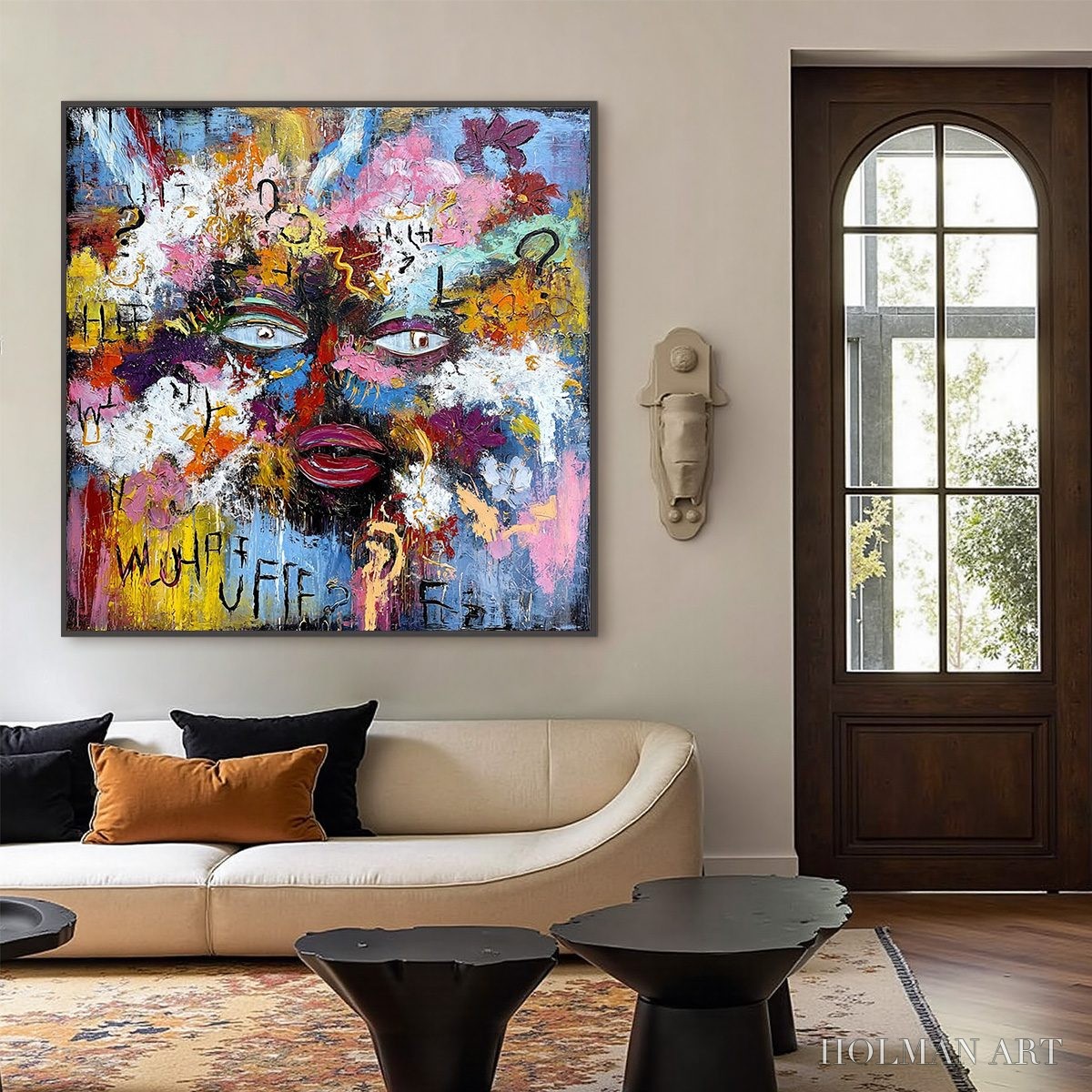 HOLMAN ART Inner Dialogue – Colorful Abstract Portrait Impasto - image 6