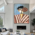 HOLMAN ART the Gentleman – Expressive Abstract Portrait Oil Painting for Modern Decor - image 2