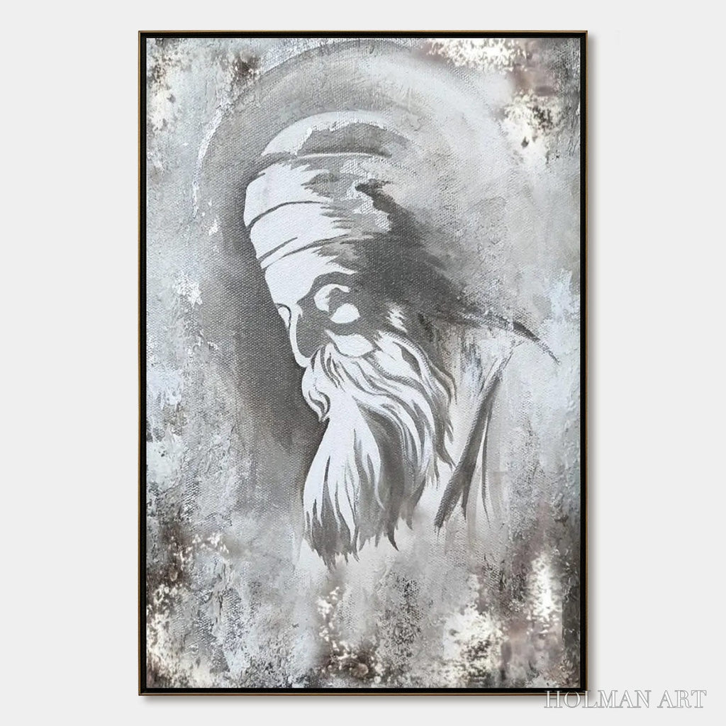 HOLMAN ART Elder'S Whisper – Minimalist Monochrome Figurative Portrait Painting - image 1