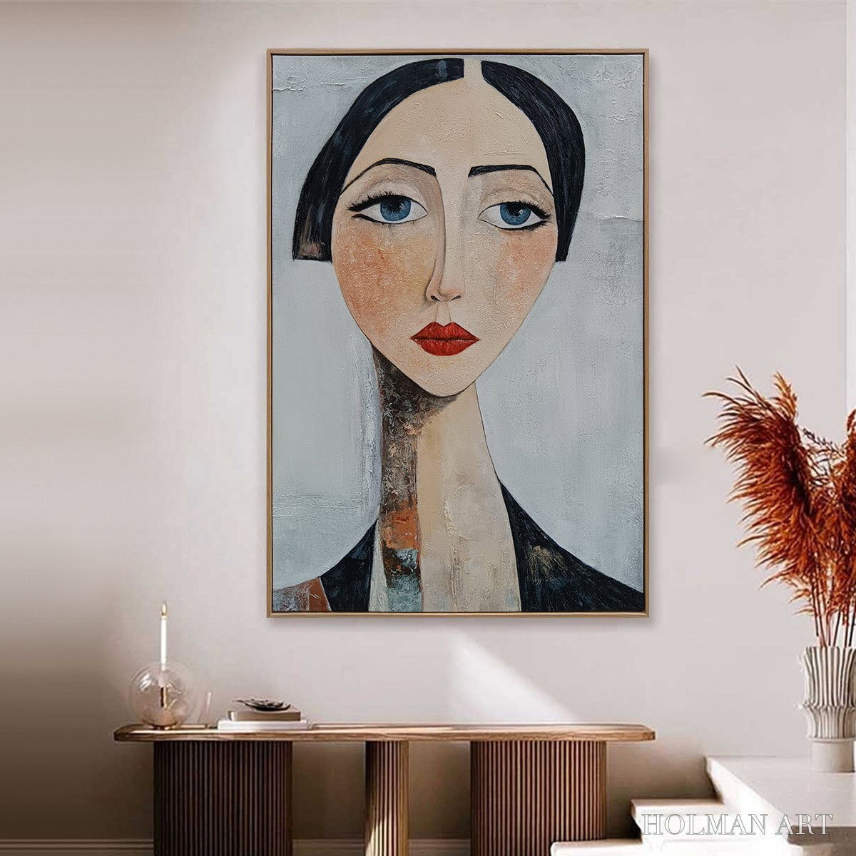 HOLMAN ART Ready to Ship | Serene Gaze | 28''X40'' | 70x100cm | Wood Frame - image 1
