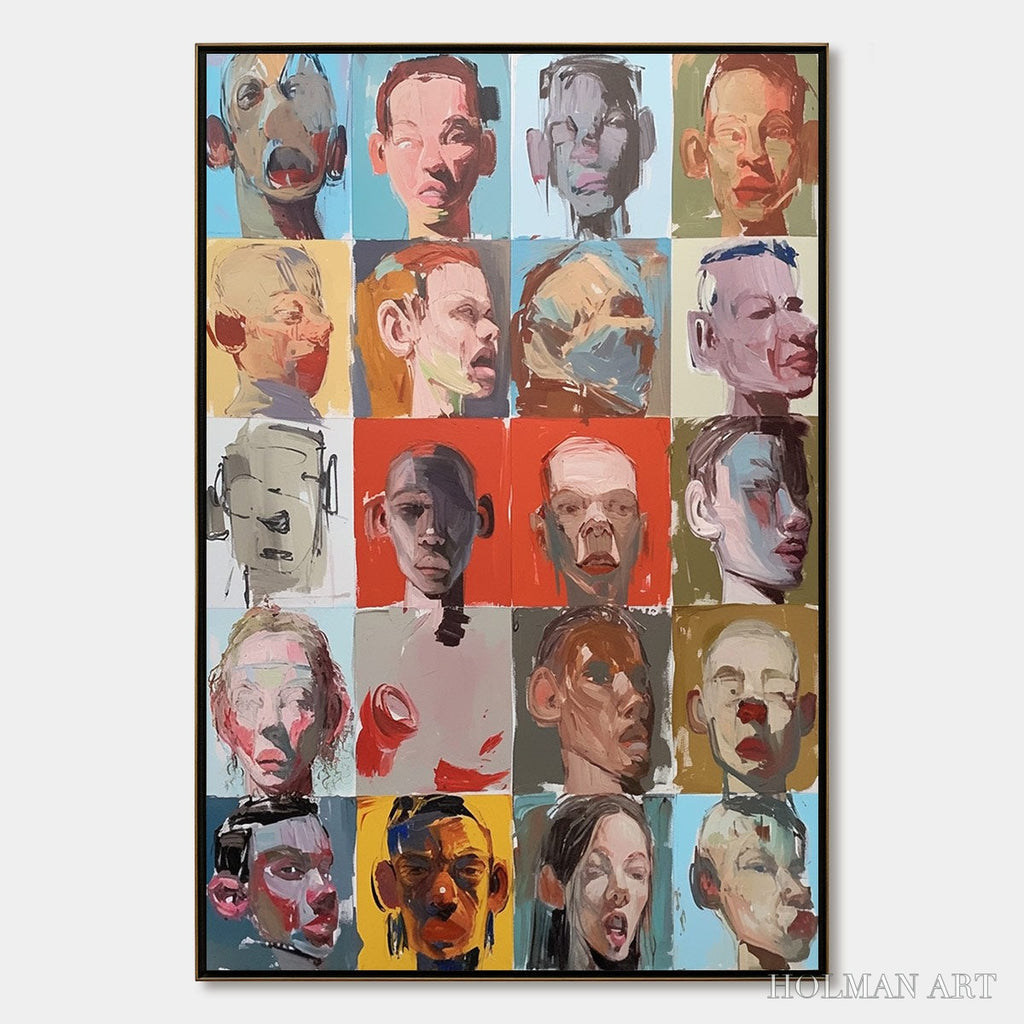 HOLMAN ART Chorus of Faces – Expressive, Textured Portrait Series - image 1