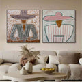 HOLMAN ART Sombrero Duet – Textured Figurative Portrait Diptych - image 2