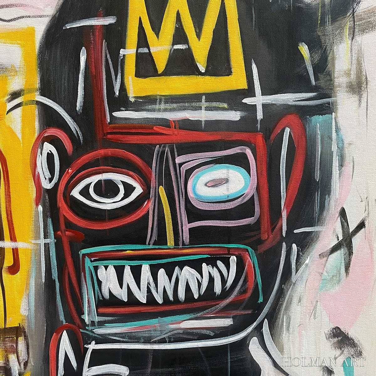 HOLMAN ART Crowned Figures – Graffiti-Style Portrait Oil Painting - image 3