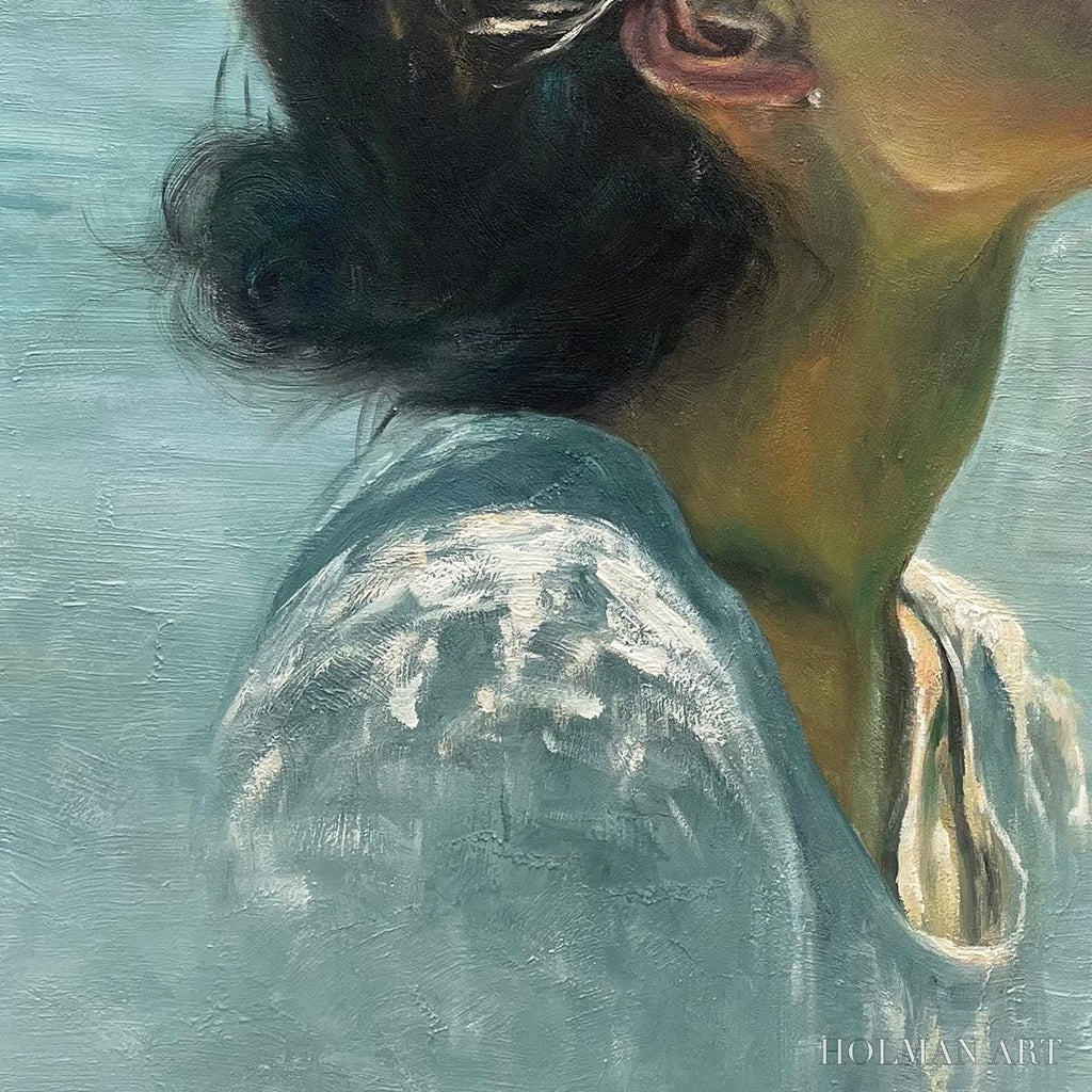 HOLMAN ART Submerged Serenity – Figurative Underwater Portrait Oil Painting - image 3