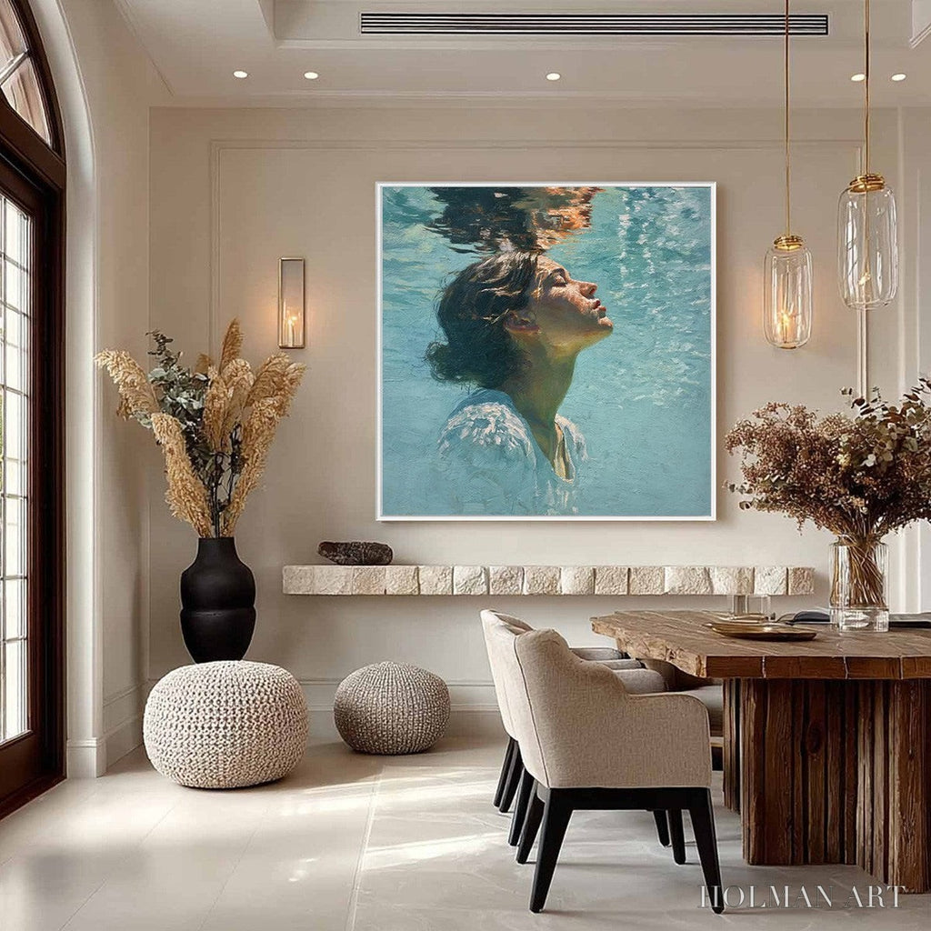 HOLMAN ART Submerged Serenity – Figurative Underwater Portrait Oil Painting - image 5