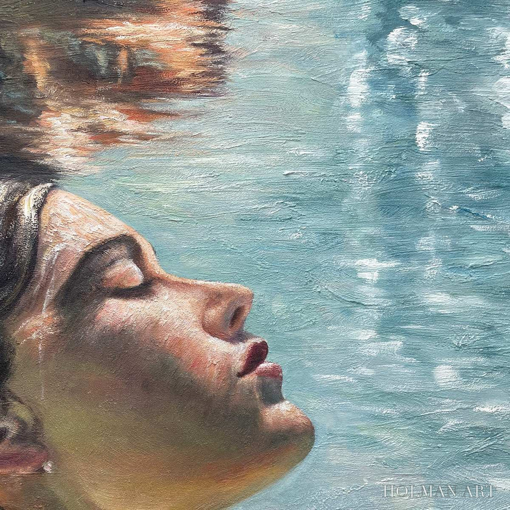 HOLMAN ART Submerged Serenity – Figurative Underwater Portrait Oil Painting - image 6