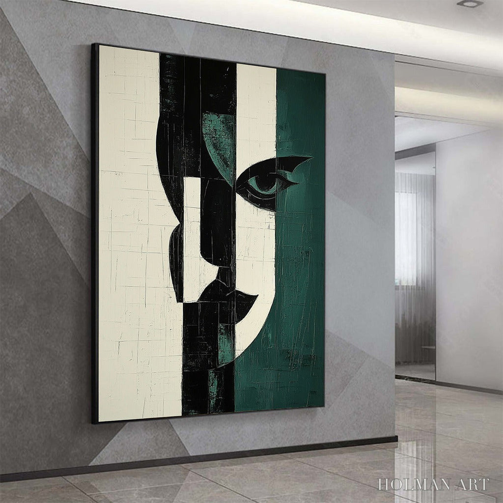 HOLMAN ART Fragmented Gaze – Textured Abstract Portrait Painting - image 4