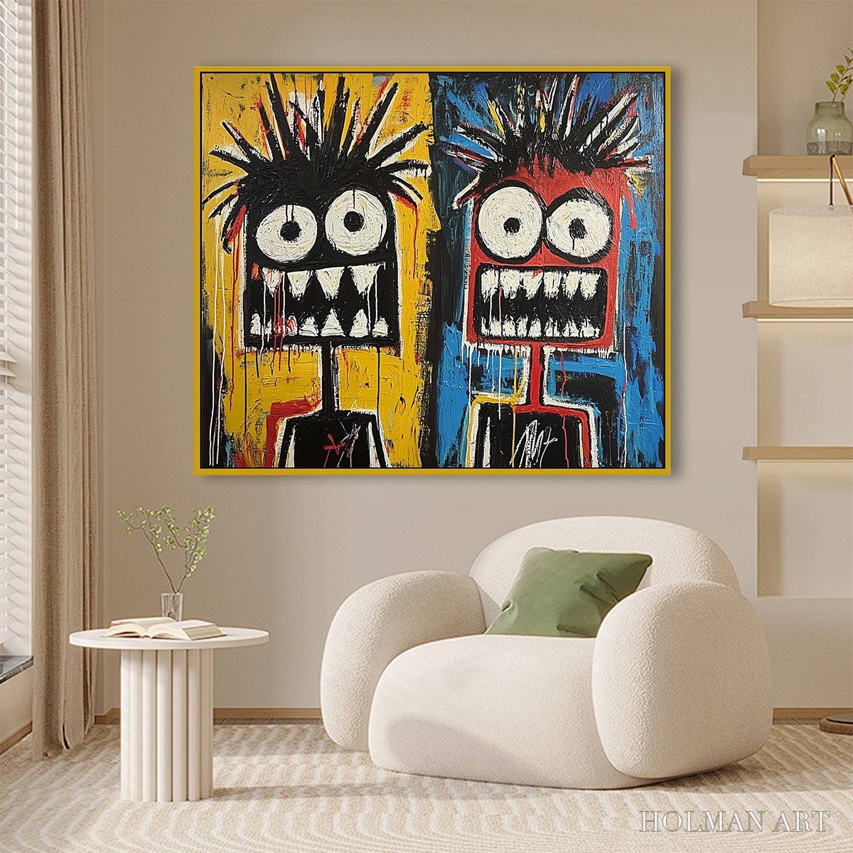 HOLMAN ART Duality – Vibrant Abstract Portrait Oil Painting of Two Figures - image 5