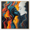 HOLMAN ART Eternal Embrace – Colorful Portrait Oil Painting of Two Lovers - image 1