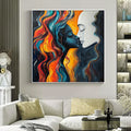 HOLMAN ART Eternal Embrace – Colorful Portrait Oil Painting of Two Lovers - image 2
