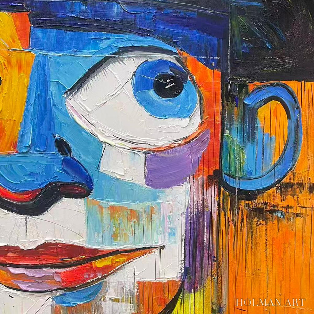 HOLMAN ART Laughing Eyes – Textured Impasto Clown Portrait Oil Painting - image 5