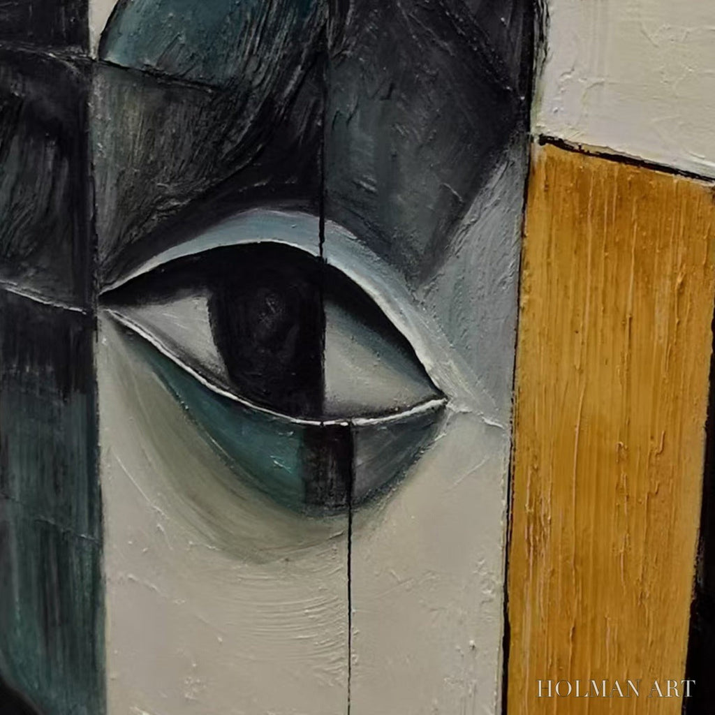 HOLMAN ART Reflection – Minimalist Abstract Portrait Oil Painting - image 3