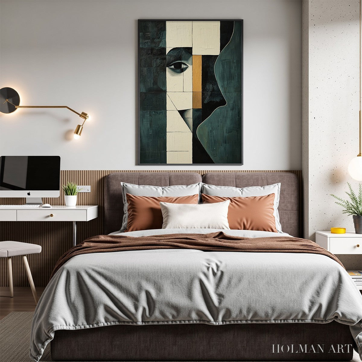 HOLMAN ART Reflection – Minimalist Abstract Portrait Oil Painting - image 5