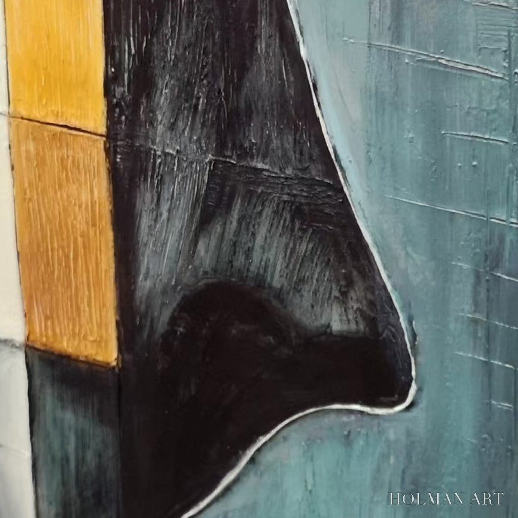 HOLMAN ART Reflection – Minimalist Abstract Portrait Oil Painting - image 6