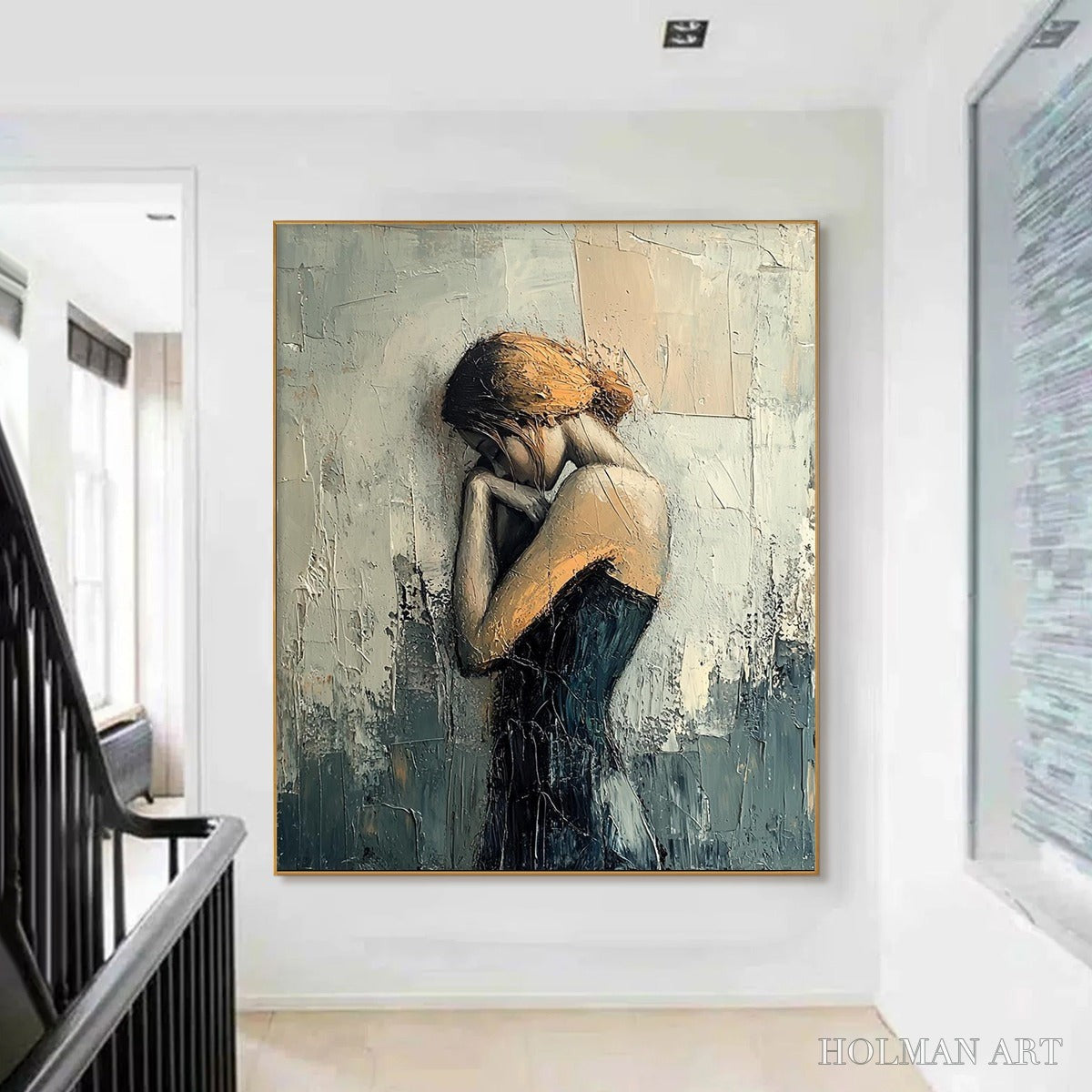 HOLMAN ART Inner Reflections – Textured Portrait Oil Painting - image 4