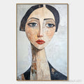 HOLMAN ART Serene Gaze – Textured Figurative Portrait Oil Painting - image 1