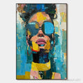 HOLMAN ART Golden Gaze – Modern Portrait Impasto Oil Painting - image 1